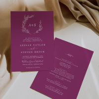 Minimal Leaf | Berry Purple All In One Wedding