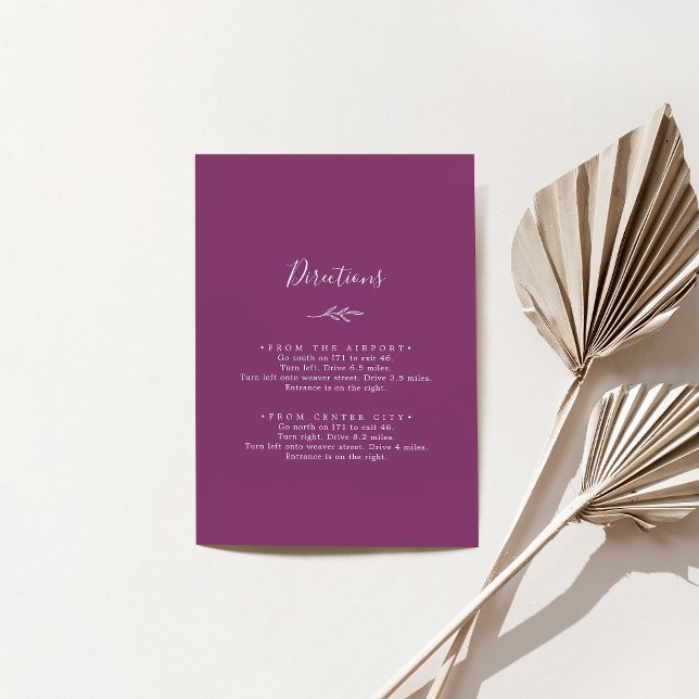Minimal Leaf Berry Purple Directions Enclosure Card (Creator Uploaded)