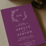 Minimal Leaf | Berry Purple Folded Wedding Program<br><div class="desc">This minimal leaf berry purple folded wedding program is perfect for a boho wedding. The design features a simple greenery leaf silhouette in a romantic summer violet colour with minimalist bohemian garden style.</div>
