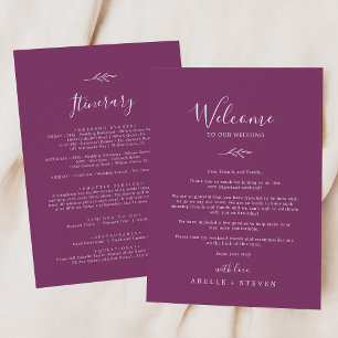 Minimal Leaf   Berry Welcome Letter & Itinerary