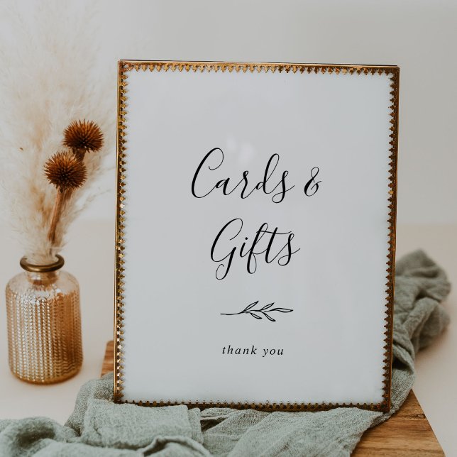 Minimal Leaf | Black and White Cards and Gifts Poster (Creator Uploaded)