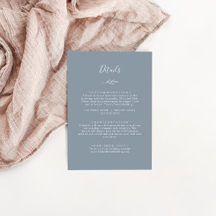 Minimal Leaf   Blue and White Details Enclosure Card