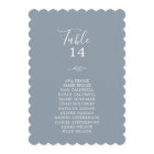 Minimal Leaf Blue White Hanging Seating Chart Card