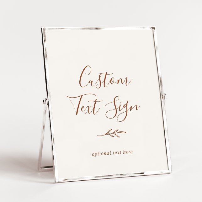 Minimal Leaf | Boho Cream Custom Text Sign (Creator Uploaded)