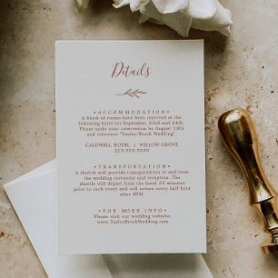Minimal Leaf Boho Cream Details Enclosure Card