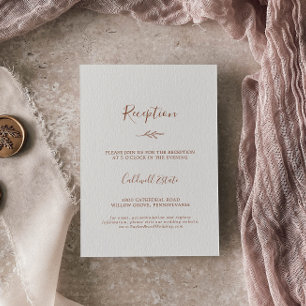 Minimal Leaf Boho Cream Reception Enclosure Card