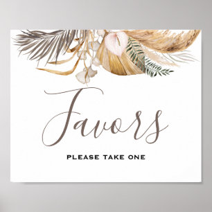 Minimal Leaf Boho Floral Wedding Poster