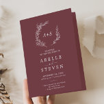 Minimal Leaf | Burgundy Folded Wedding Program<br><div class="desc">This minimal leaf burgundy folded wedding program is perfect for a boho wedding. The bohemian design features a simple greenery silhouette in a dark red wine colour with classic minimalist boho style.</div>