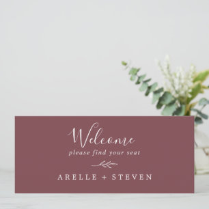 Minimal Leaf   Burgundy Seating Chart Header