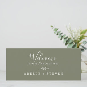 Minimal Leaf   Dark Green Seating Chart Header