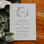 Minimal Leaf | Dark Grey Formal Monogram Wedding Invitation<br><div class="desc">This minimal leaf dark grey formal monogram wedding invitation is perfect for an elegant wedding. The design features a simple greenery silhouette in charcoal grey with classic minimalist style. Personalize with the first initials of the bride and groom.</div>