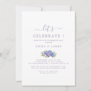 Minimal Leaf   Dusty Purple "Let's Celebrate"  Invitation