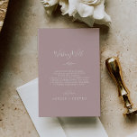 Minimal Leaf | Dusty Rose Wedding Wishing Well Enclosure Card<br><div class="desc">This minimal leaf dusty rose wedding wishing well enclosure card is perfect for a boho wedding. The romantic design features a simple greenery silhouette in solid blush pink mauve with classic minimalist boho style. Personalize this invitation enclosure card with your names,  and a short wishing well poem.</div>