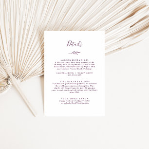 Minimal Leaf Eggplant Details Enclosure Card