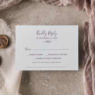 Minimal Leaf Eggplant Dietary Requirement RSVP Card