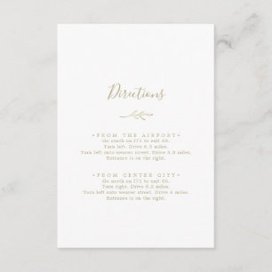 Minimal Leaf Gold Directions Enclosure Card