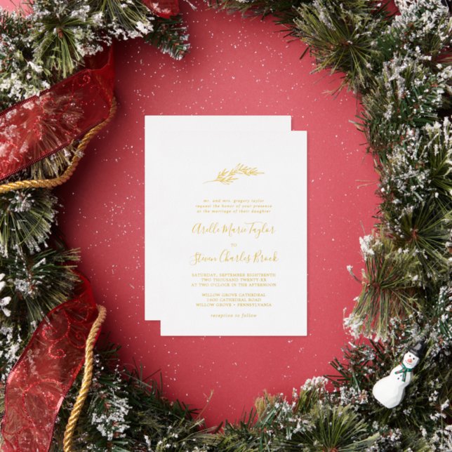 Minimal Leaf | Gold Foil Traditional Wedding (Insitu)