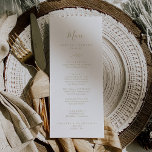 Minimal Leaf | Gold Wedding Dinner Menu<br><div class="desc">This minimal leaf gold wedding dinner menu card is perfect for an elegant wedding. The design features a simple greenery silhouette in faux gold foil with classic minimalist style. This menu can be used for a wedding reception,  rehearsal dinner,  or any event.</div>