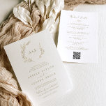 Minimal Leaf | Gold Weekend Events Wedding Invitation<br><div class="desc">This minimal leaf gold weekend events wedding invitation is perfect for a boho wedding. The design features a simple greenery silhouette in faux gold foil with classic minimalist style. Save paper by including the weekend schedule of events on the back of the wedding invitation instead of on a separate enclosure...</div>