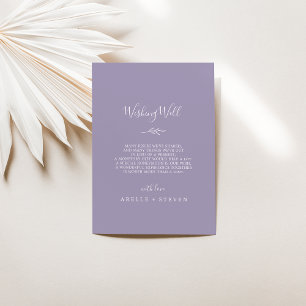 Minimal Leaf Lavender Wedding Wishing Well Enclosure Card
