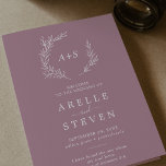 Minimal Leaf | Mauve Folded Wedding Program<br><div class="desc">This minimal leaf mauve folded wedding program is perfect for a boho wedding. The design features a simple greenery leaf silhouette in a romantic purple pink colour with minimalist bohemian garden style.</div>