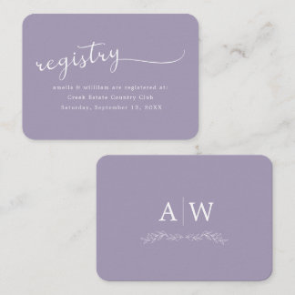 Minimal Leaf Monogram Wedding Enclosure Card