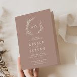 Minimal Leaf | Neutral Folded Wedding Program<br><div class="desc">This minimal leaf neutral folded wedding program is perfect for a boho wedding. The design features a simple greenery leaf silhouette in an earthy natural tone with minimalist desert bohemian style.</div>