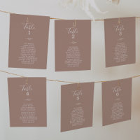 Minimal Leaf Neutral Hanging Seating Chart Card