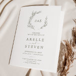 Minimal Leaf | Olive Green Folded Wedding Program<br><div class="desc">This minimal leaf olive green folded wedding program is perfect for an elegant wedding. The design features a simple greenery silhouette in green with classic minimalist style.</div>
