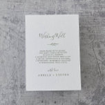 Minimal Leaf | Olive Green Wedding Wishing Well Enclosure Card<br><div class="desc">This minimal leaf olive green wedding wishing well enclosure card is perfect for a boho wedding. The design features a simple greenery leaf silhouette in olive green with minimalist mountain bohemian style. Personalize this invitation enclosure card with your names,  and a short wishing well poem.</div>