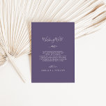 Minimal Leaf | Plum Purple Wedding Wishing Well Enclosure Card<br><div class="desc">This minimal leaf plum purple wedding wishing well enclosure card is perfect for a boho wedding. The jewel tone design features a simple greenery leaf silhouette in a dark blue violet purple with minimalist boho style. Personalize this invitation enclosure card with your names,  and a short wishing well poem.</div>