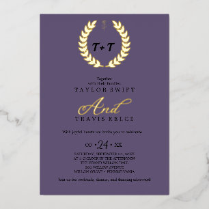 Minimal Leaf Purple & Gold Foil All-in-One