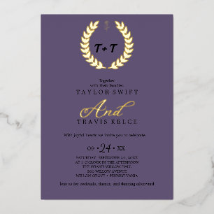 Minimal Leaf   Purple & Gold Foil All-in-One