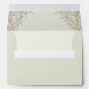 Minimal Leaf romantic wedding Floral Envelope