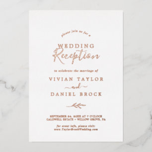 Minimal Leaf   Rose Gold Foil Wedding Reception
