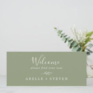 Minimal Leaf   Sage Green Seating Chart Header