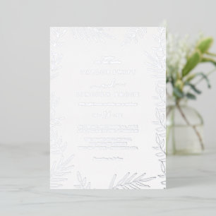 Minimal Leaf   Silver Foil Frame Wedding 
