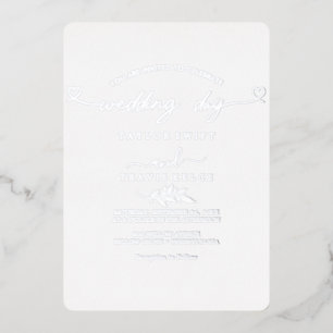 Minimal Leaf Silver Foil "The Wedding Of"
