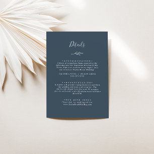 Minimal Leaf   Slate Blue Details Enclosure Card