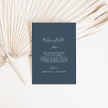 Minimal Leaf | Slate Blue Wedding Wishing Well Enclosure Card<br><div class="desc">This minimal leaf slate blue wedding wishing well enclosure card is perfect for an elegant wedding. The design features a simple greenery silhouette in a dark grey blue with classic minimalist style. Personalize this invitation enclosure card with your names,  and a short wishing well poem.</div>