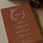 Minimal Leaf | Terracotta Folded Wedding Program<br><div class="desc">This minimal leaf terracotta folded wedding program is perfect for a boho wedding. The design features a simple greenery leaf silhouette in earthy burnt orange with minimalist desert bohemian style.</div>