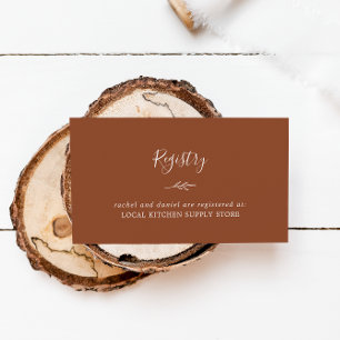 Minimal Leaf Terracotta Gift Registry Enclosure Card