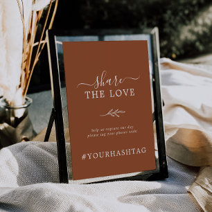 Minimal Leaf   Terracotta Share The Love Hashtag Poster