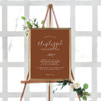 Minimal Leaf | Terracotta Unplugged Ceremony Sign