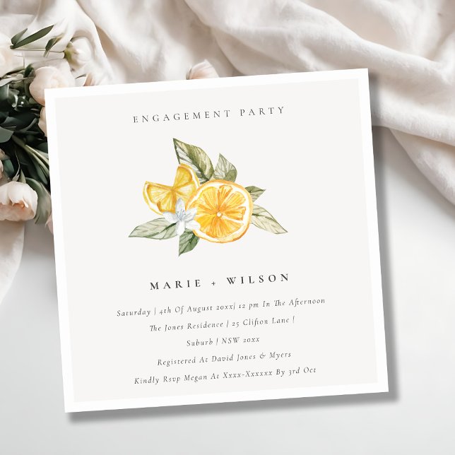 Minimal Lemon Boho Botanical Engagement Invite (Creator Uploaded)