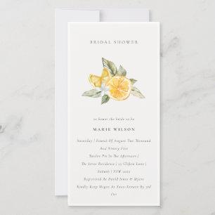 Minimal Lemon Botanical Boho Bridal Shower Invite