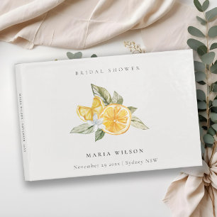 Minimal Lemon Botanical Boho Foliage Bridal Shower Guest Book