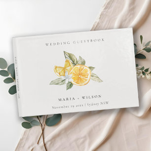 Minimal Lemon Botanical Boho Foliage Wedding Guest Book