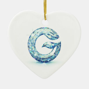 Minimal Letter G Button   Modern Initial Badge  Ceramic Ornament
