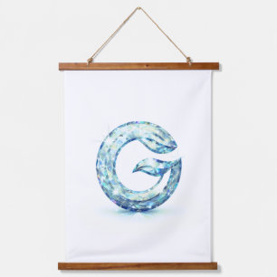 Minimal Letter G Button Modern Initial Badge Hanging Tapestry